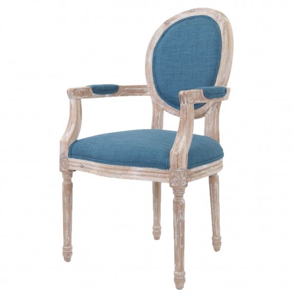 Стул French chairs Provence Blue ArmChair Голубой пастельный Бежевый в Ростове-на-Дону | Loft Concept 