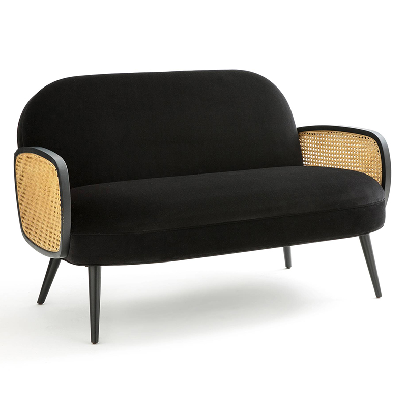  Morten Wicker Black Sofa    -- | Loft Concept 