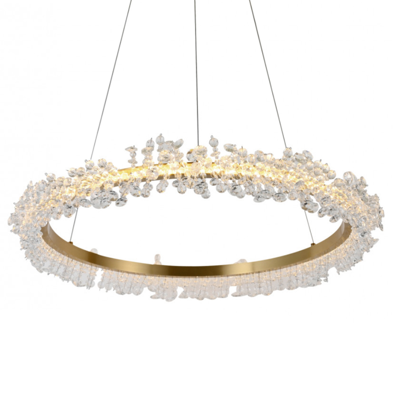 Crystal round chandelier Светильник Кольцо из Хрусталя  Прозрачный Латунь в Ростове-на-Дону | Loft Concept 