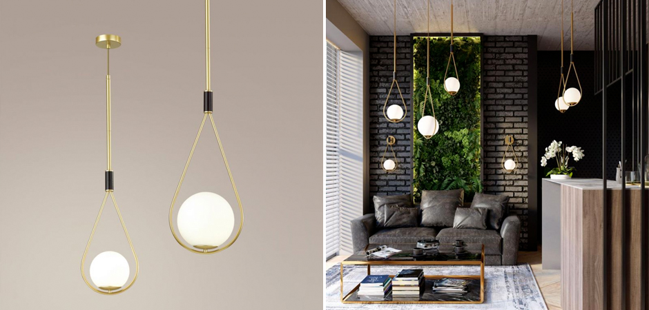 Подвесной светильник B.LUX C Ball gold 22 - фото №1