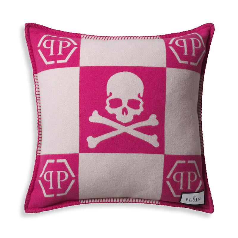  Philipp Plein Cushion Cashmere Skull 45 x 45 Pink    -- | Loft Concept 