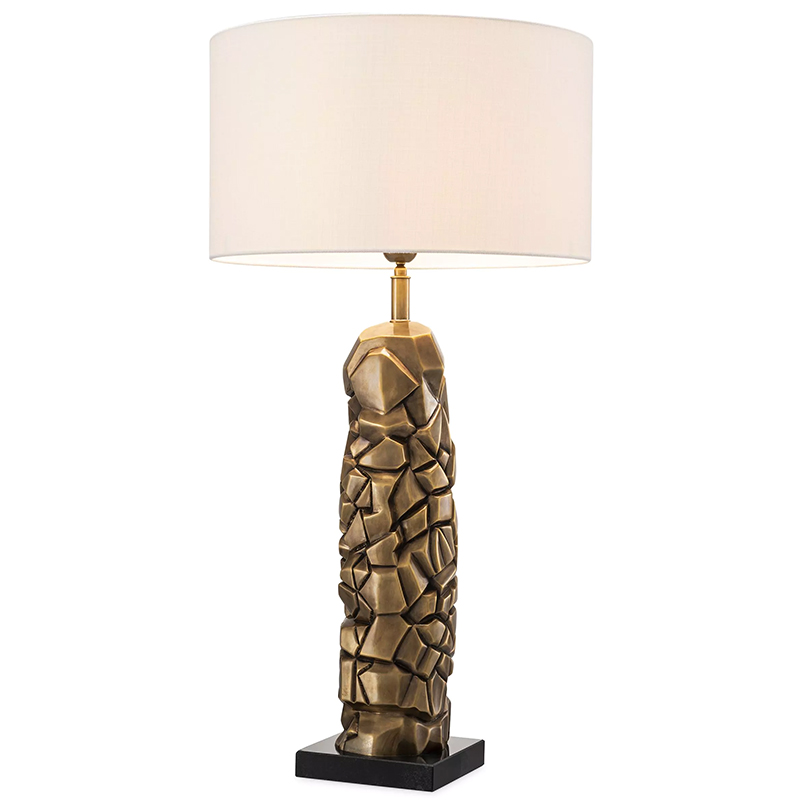 Настольная лампа Eichholtz Table Lamp The Rock Латунь Черный Белый в Ростове-на-Дону | Loft Concept 