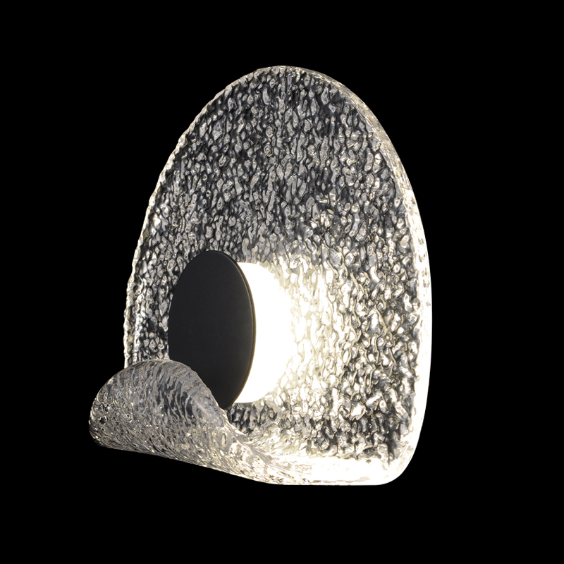 Бра из текстурированного прозрачного стекла с изогнутым краем Textured Glass Черный Прозрачное Стекло Бра из текстурированного прозрачного стекла с изогнутым краем Textured Glass Черный Прозрачное Стекло в Ростове-на-Дону | Loft Concept
