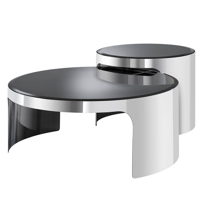    Eichholtz Coffee Table Piemonte Set of 2 stainless steel      -- | Loft Concept 