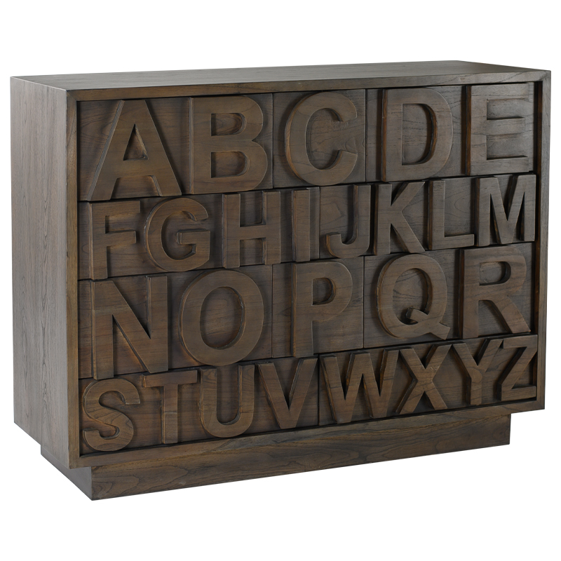 Комод в стиле лофт с английским алфавитом English Alphabet Chest of Drawers Коричневый в Ростове-на-Дону | Loft Concept 