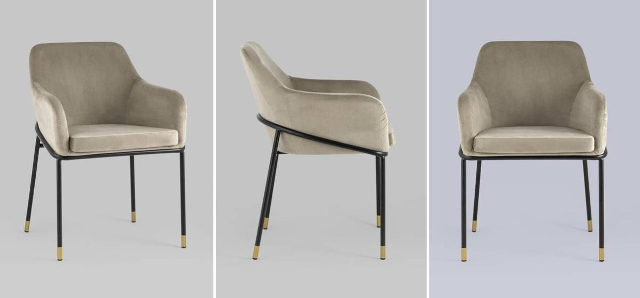 Стул Sandra Chair Велюр цвет Шампань - фото