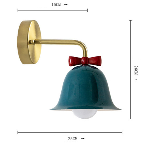   Bell with Bow Deep Blue Wall Lamp -  --