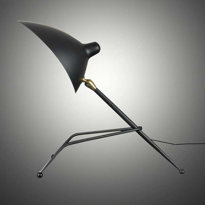 Настольная лампа Serge Mouille Tripod Desk Lamp Черный в Ростове-на-Дону | Loft Concept 