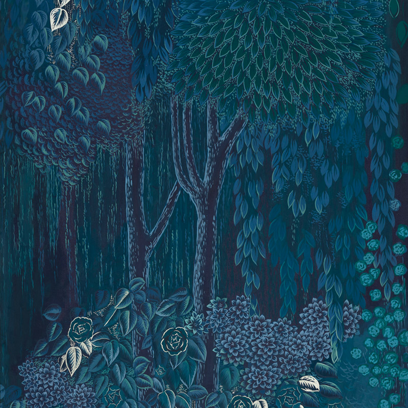    Hippolytas Forest Original colourway on Empire Blue dyed silk   -- | Loft Concept 