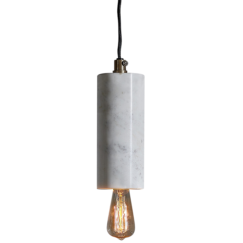   Shaw Cylinder Marble Hanging Lamp   Bianco   -- | Loft Concept 