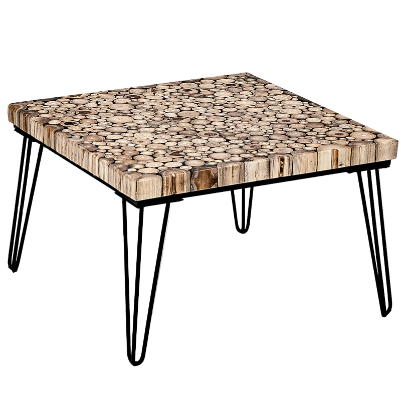 Кофейный стол Tree Cuts square coffee table Коричневый Черный в Ростове-на-Дону | Loft Concept 