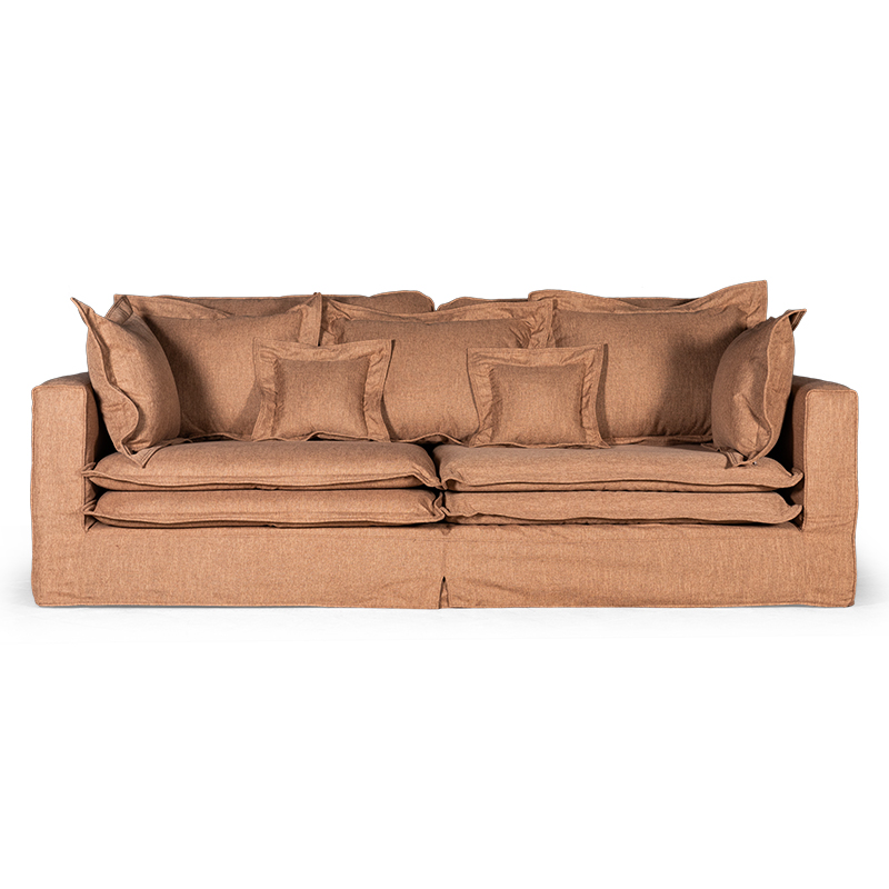  Evelyn Textile Brown Sofa   -- | Loft Concept 