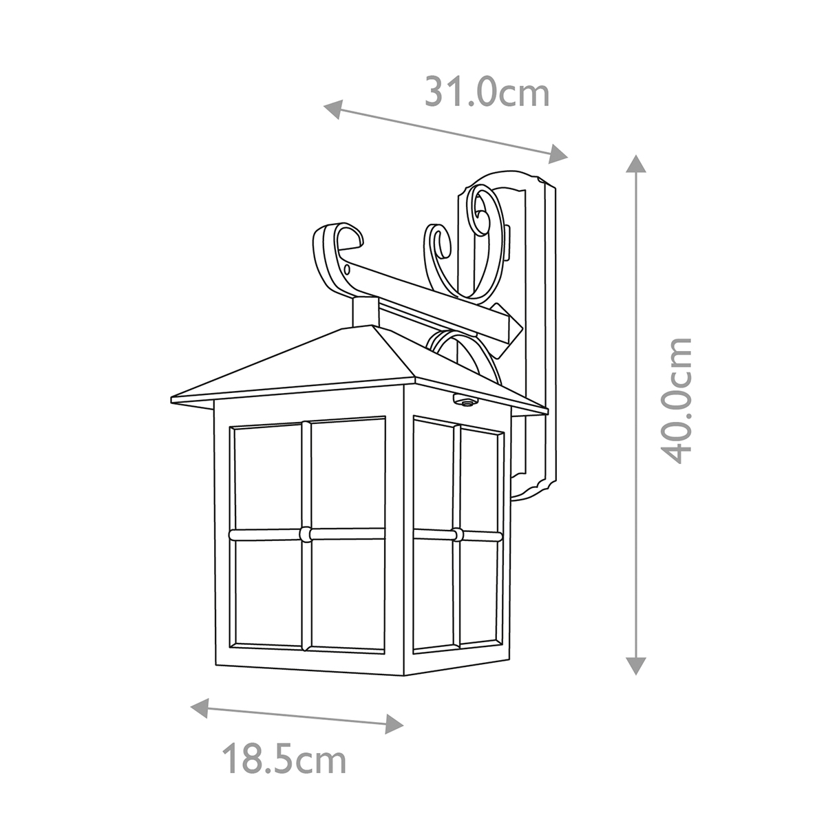 Настенный фонарь черного цвета в форме фонаря с решетчатым плафоном и фактурным стеклом Elstead Lighting в Ростове-на-Дону