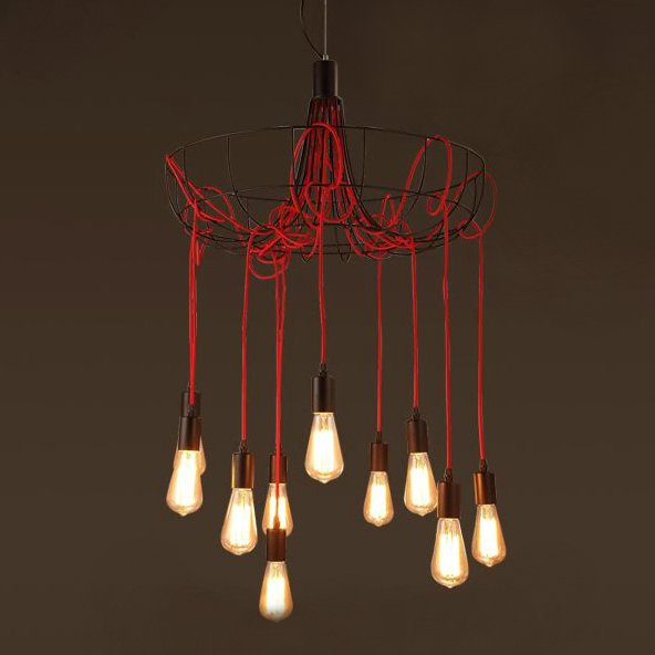 Люстра Blood Wire Chandelier Red 10 Красный Черный в Ростове-на-Дону | Loft Concept 