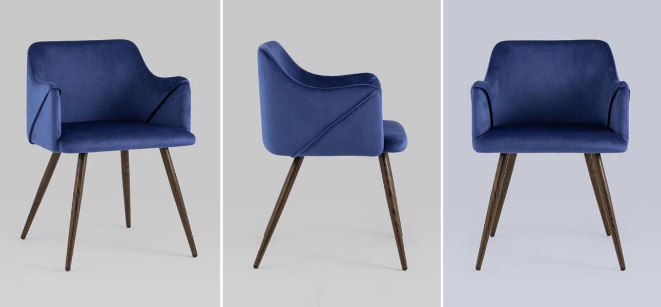 Стул Monarch Chair Синий Велюр - фото