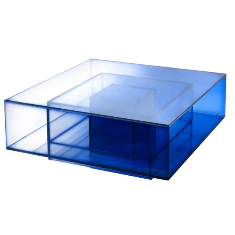 Кофейный Стол Null Blue Glass Clear Transition Color Coffee Table by Studio Buzao Customizable Синий в Ростове-на-Дону | Loft Concept 