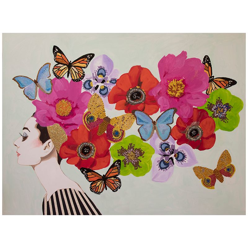  "Audrey with Cascading Flowers And Butterflies   -- | Loft Concept 