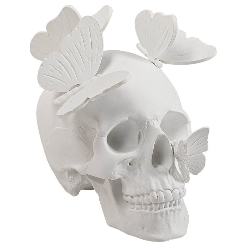  Skull with butterflies white   -- | Loft Concept 