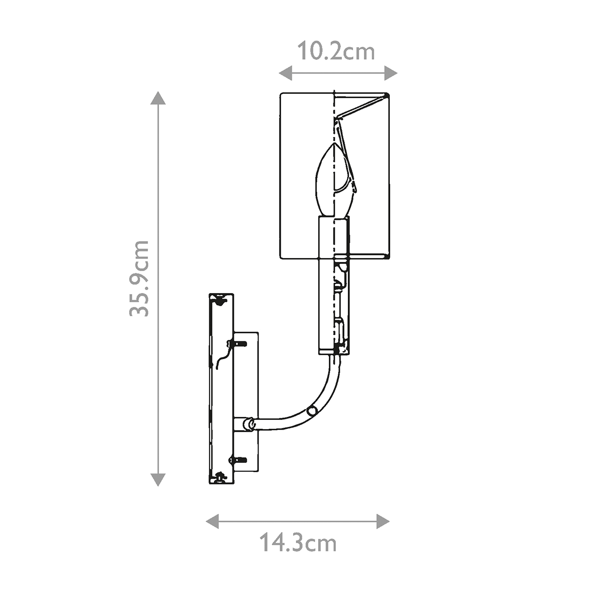 Бра с прямоугольным основанием и белым цилиндрическим льняным абажуром Feiss в Ростове-на-Дону
