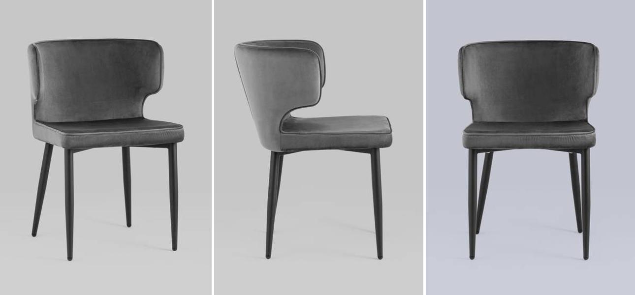 Стул Mateo Chair Серый Велюр - фото