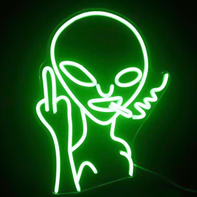 Неоновая настенная лампа Alien Neon Wall Lamp Зеленый Белый в Ростове-на-Дону | Loft Concept 