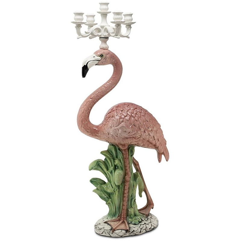 Подсвечник Candleholder Flamingo Bisc Розовый Зеленый Белый в Ростове-на-Дону | Loft Concept 