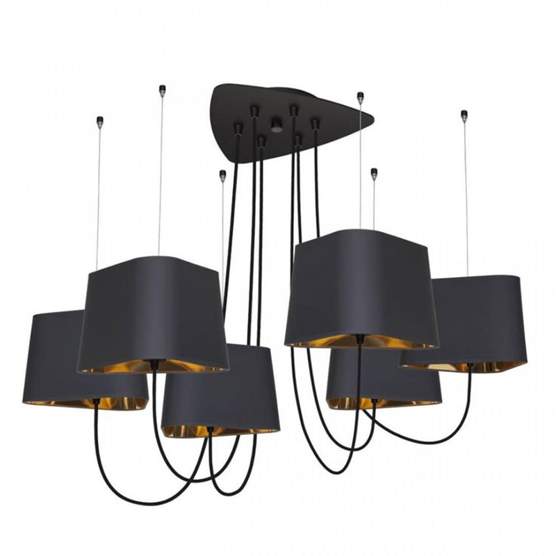 Люстра Designheure Lighting Black 6 плафонов Черный Золотой в Ростове-на-Дону | Loft Concept 