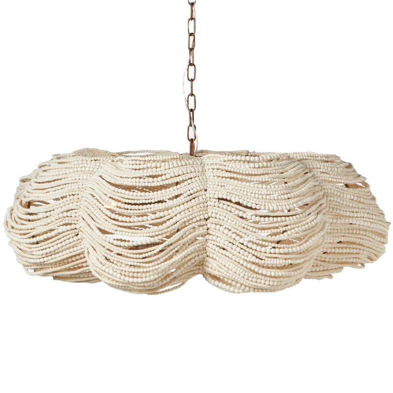           White Wooden Beads Chandelier L   -- | Loft Concept 