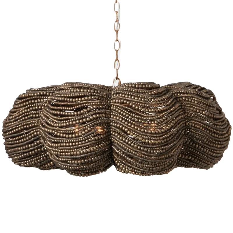            Brown Wooden Beads Chandelier   -- | Loft Concept 