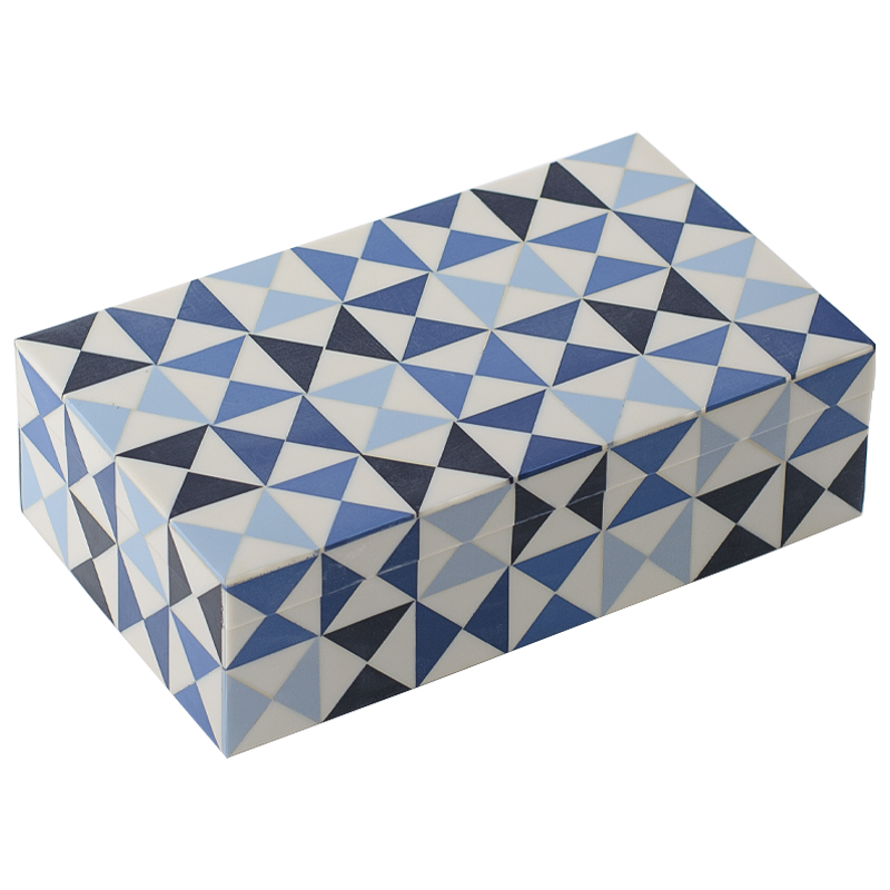  Small Triangles Blue Bone Inlay Box     -- | Loft Concept 