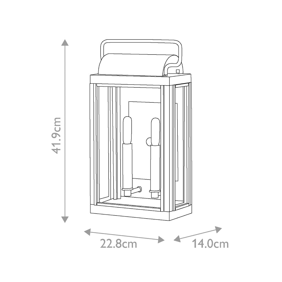 Настенный фонарь прямоугольной формы цвета состаренная латунь с двумя лампами Hinkley в Ростове-на-Дону