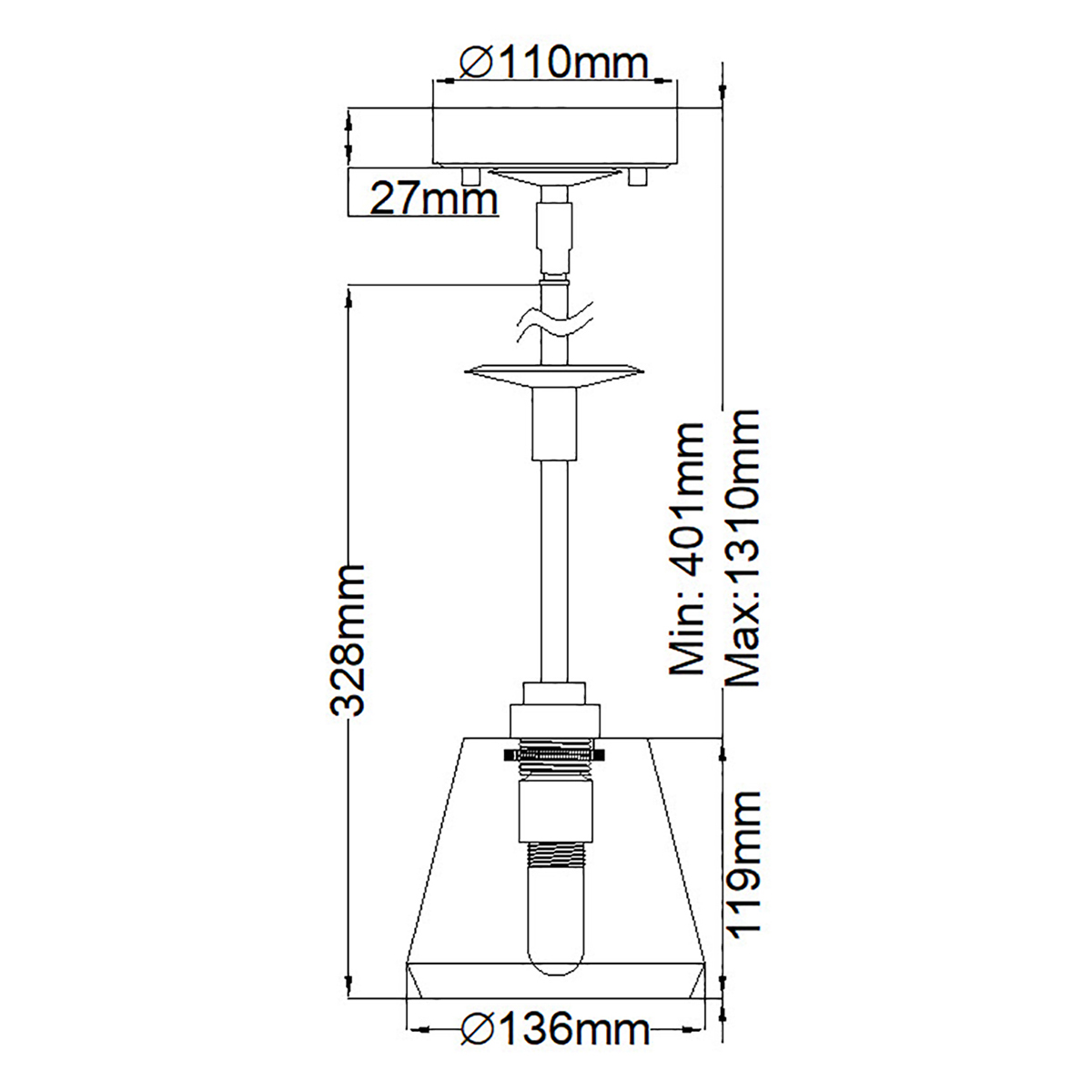 Подвесной светильник хромированного цвета с граненым прозрачным стеклянным плафоном Elstead Lighting в Ростове-на-Дону