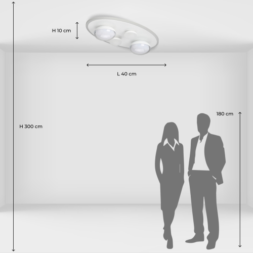 Потолочный светильник овальной формы белого цвета с 4-мя лампами Lunar Pebbles в Ростове-на-Дону