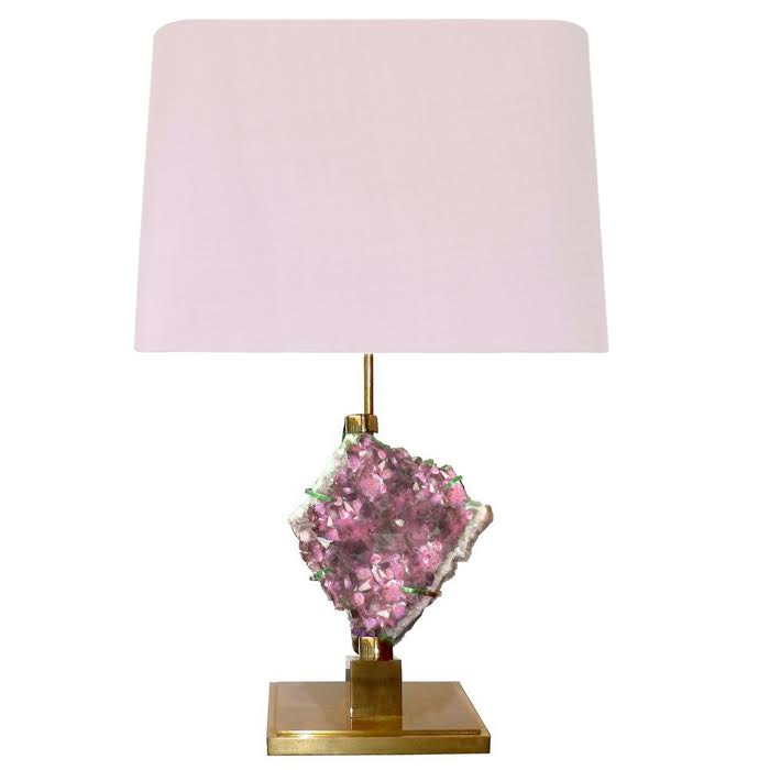   Bronze and Pink Amethyst Lamp   ̆ ̆  -- | Loft Concept 
