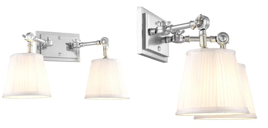Бра Wall Lamp Wentworth Double Nickel+White Бра Wall Lamp Wentworth Double Nickel+White - Loft-Concept в Ростове-на-Дону
