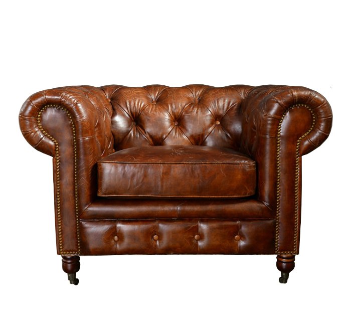    Chesterfield Brown Leather Armchair   -- | Loft Concept 