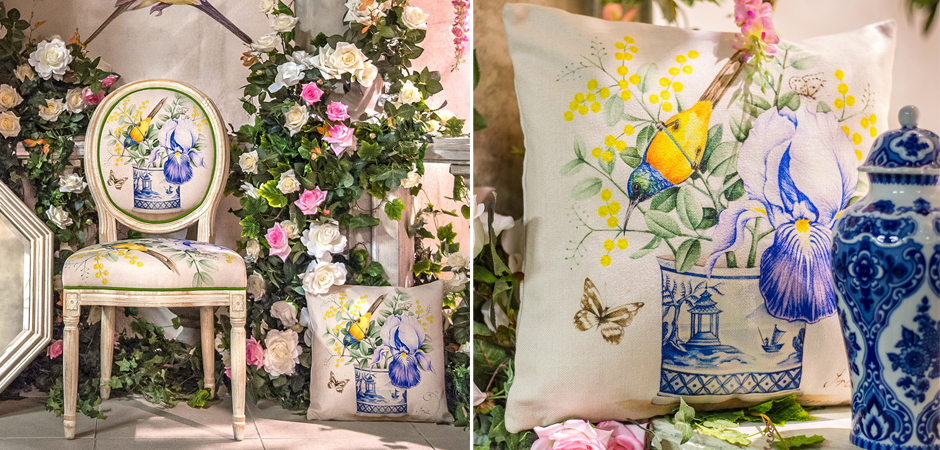 Декоративная подушка Blue Iris Pillow Декоративная подушка Blue Iris Pillow - Loft-Concept в Ростове-на-Дону