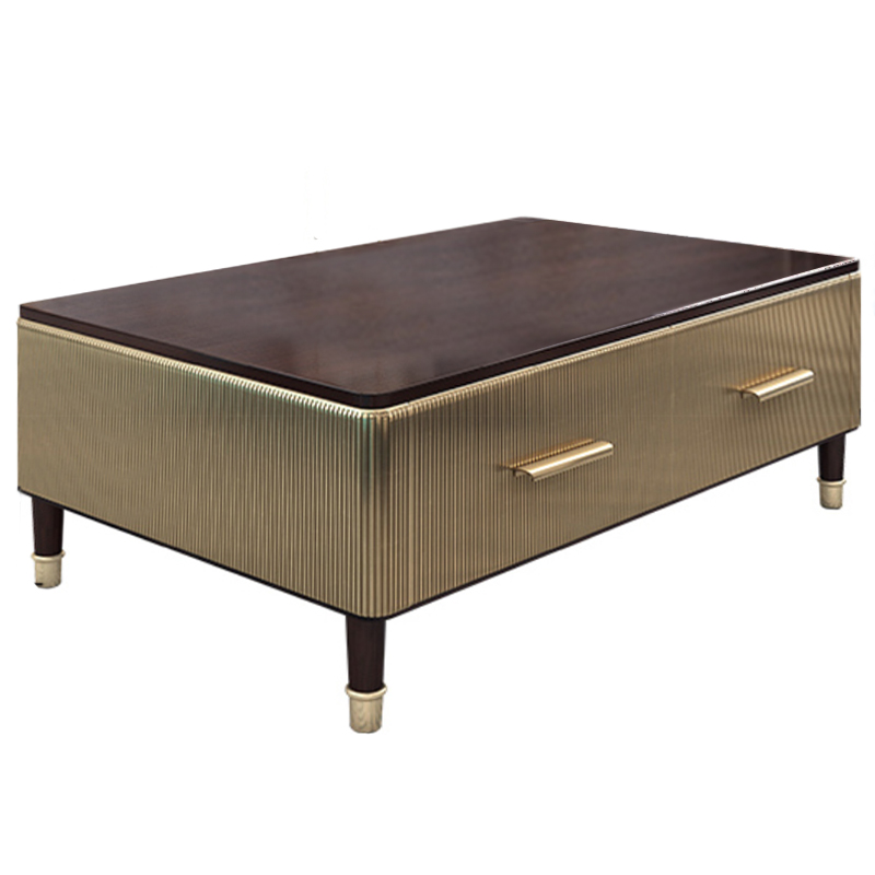 Birmingham Textured Coffee Table Gold Коричневый матовое золото в Ростове-на-Дону | Loft Concept 