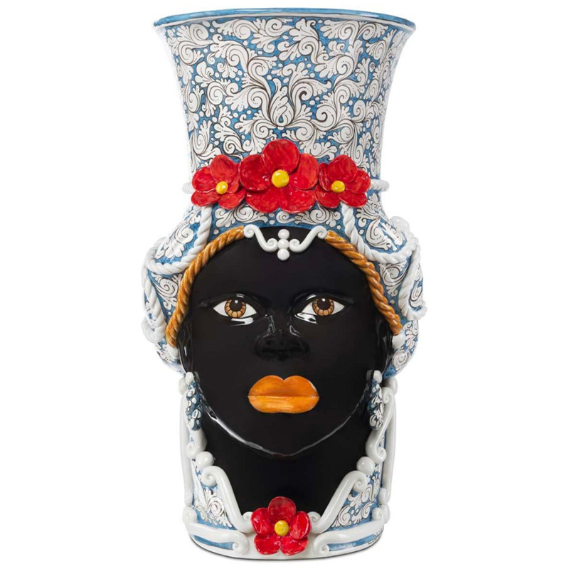  Vase Moro Lady Giant Flower Blue and Red       -- | Loft Concept 