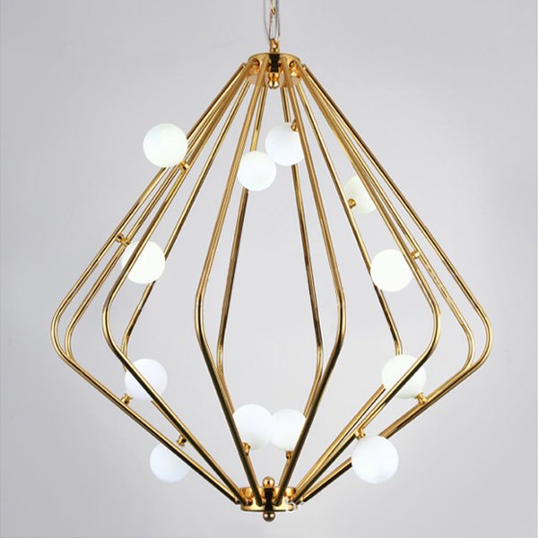  Cage with white balls Chandelier     -- | Loft Concept 