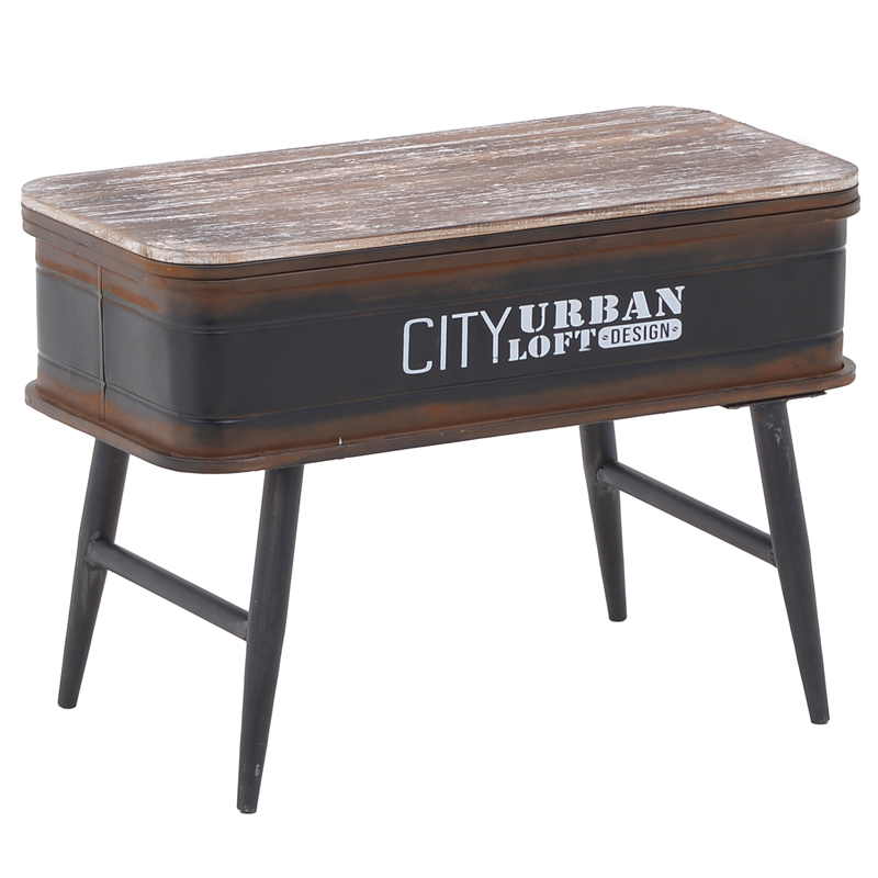 Приставной стол City Urban Loft Design Table black Коричневый винтаж Винтажный черный в Ростове-на-Дону | Loft Concept 