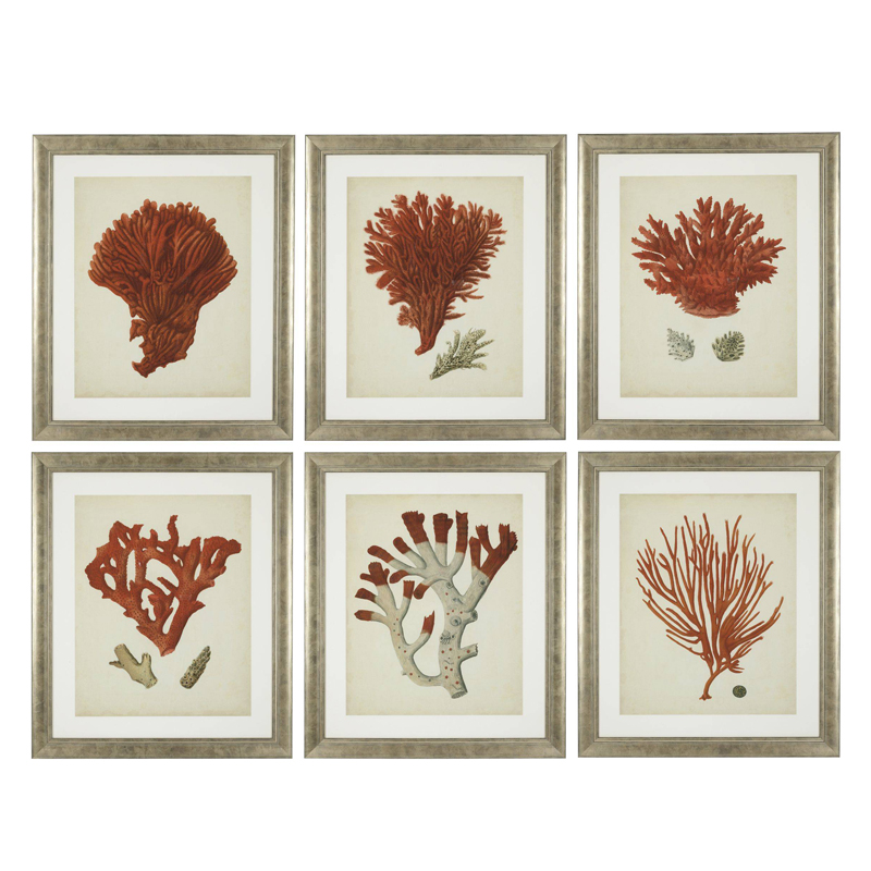   Eichholtz Prints Antique Red Corals set of 6    ̆   -- | Loft Concept 