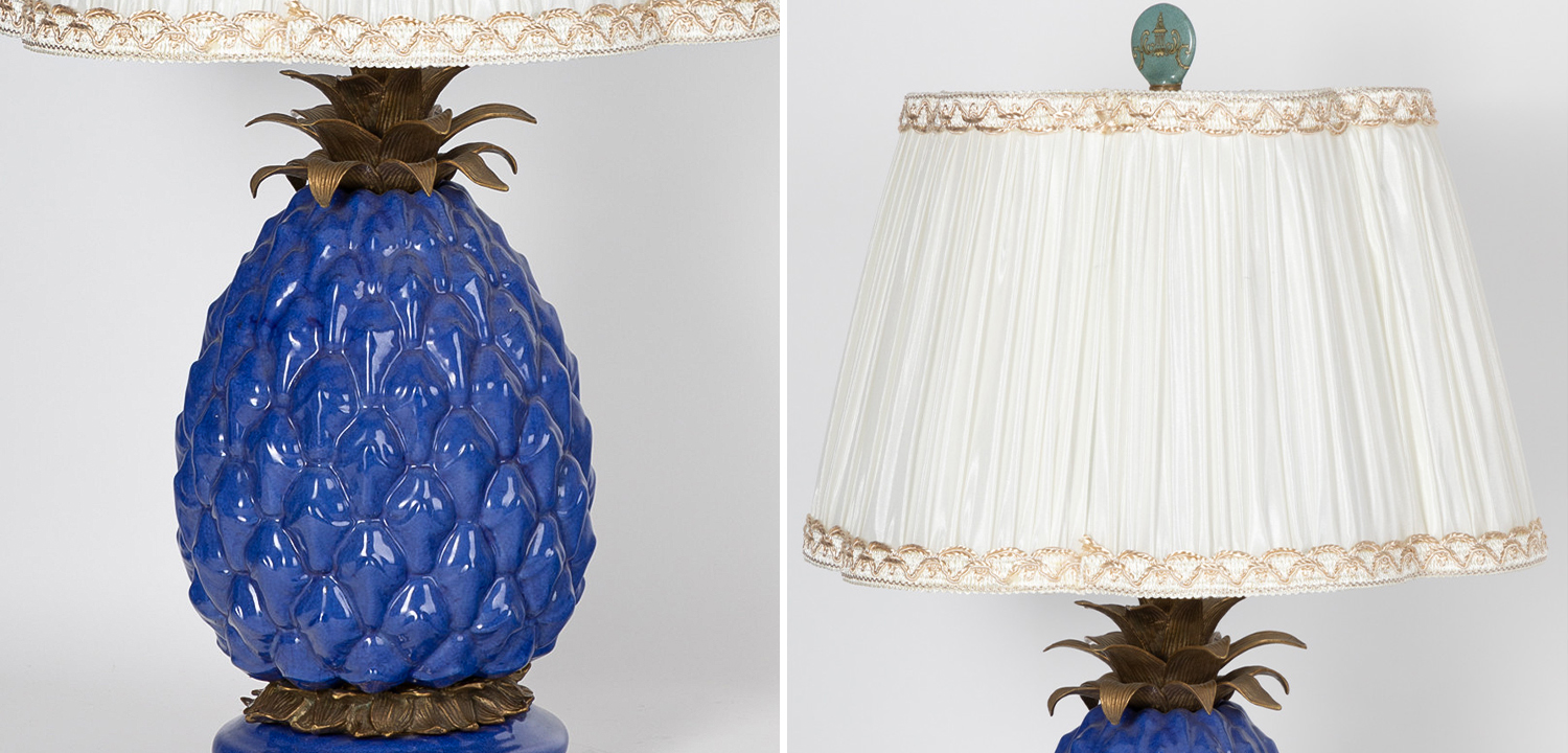 Настольная лампа с абажуром Pineapple Blue Table Lamp - фото