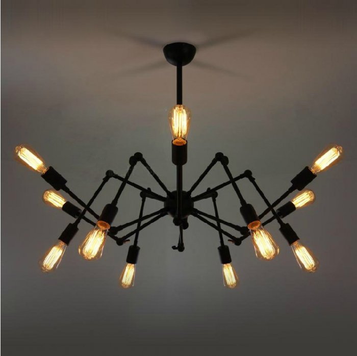 Люстра Loft Industrial Sputnik Chandelier Spider Черный в Ростове-на-Дону | Loft Concept 