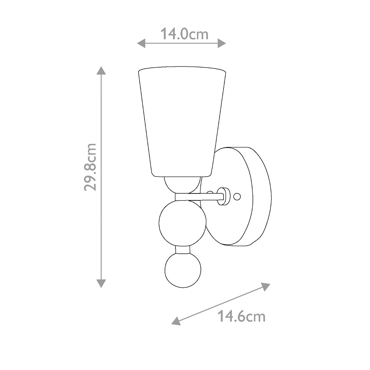 Бра с белым матовым стеклянным плафоном и тремя декоративными шарами Hinkley в Ростове-на-Дону