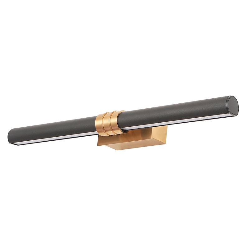 Бра с черным матовым корпусом и золотистым креплением Trumpet tube Латунь Белый Черный в Ростове-на-Дону | Loft Concept 