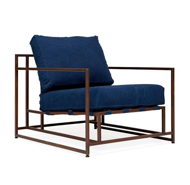  Kenn X Miller armchair Indigo and copper denim   -- | Loft Concept 