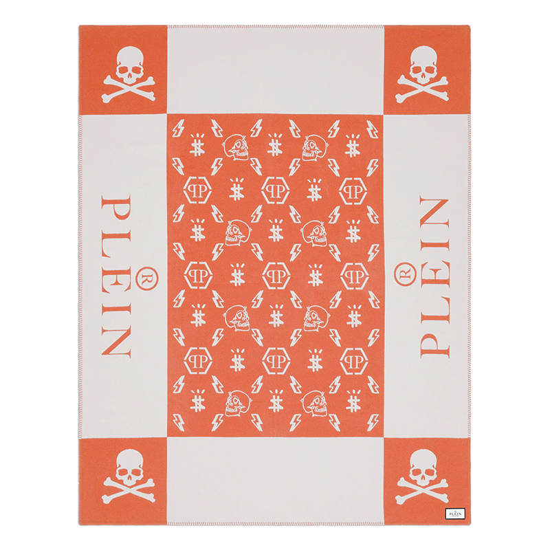  Philipp Plein Plaid Cashmere Skull Orange    -- | Loft Concept 