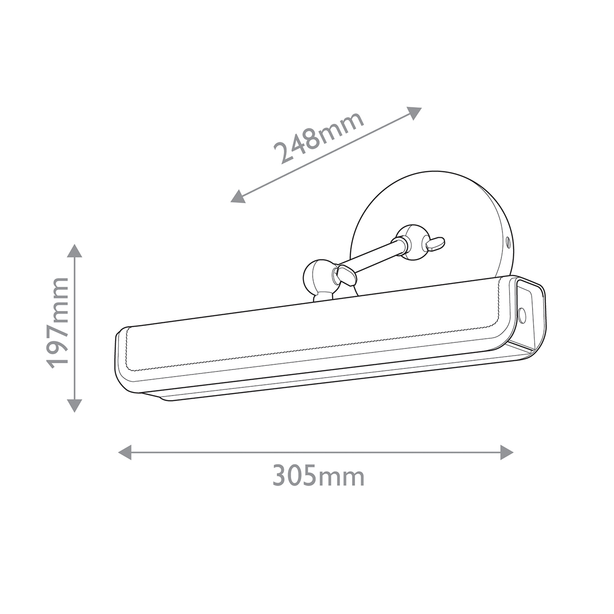Светильник для картин цвет винтажная латунь с прямоугольным плафоном из кожи черного цвета Alora в Ростове-на-Дону