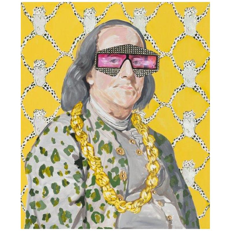  Benjamin Franklin with Donkey Chain, Frog Wallpaper, and Cheetah Jacket   -- | Loft Concept 